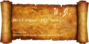 Wolfinger János névjegykártya